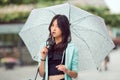 Asian girl city portrait. Royalty Free Stock Photo