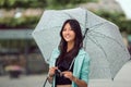 Asian girl city portrait. Royalty Free Stock Photo