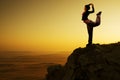 Asian girl dancing in sunrise Royalty Free Stock Photo