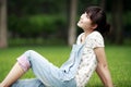 Asian girl enjoying summer Royalty Free Stock Photo