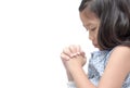 asian girl hand praying, Hands folded in prayer concept for faith Royalty Free Stock Photo