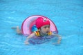 Asian girl learn to swim Royalty Free Stock Photo