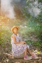 Asian girl reading book Royalty Free Stock Photo