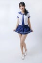 Asian girl and Sailor suit Royalty Free Stock Photo