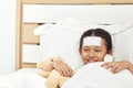 Asian girl sleeping in hospital Royalty Free Stock Photo