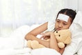 Asian girl sleeping in hospital Royalty Free Stock Photo