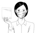 Asian girl with surgical mask