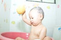 Asian girl taking a shower Royalty Free Stock Photo