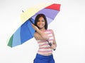 Asian girl with umbrella Royalty Free Stock Photo