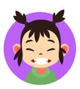 Asian girl web avatar. Cute kid user picture