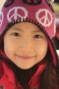 Asian girl with woollen hat