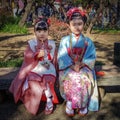 Asian girls in Tokyo park