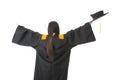 Asian graduation woman from a back Royalty Free Stock Photo