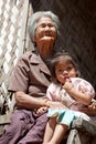 Asian grandmother with granddaughter
