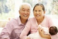 Asian grandparents with baby Royalty Free Stock Photo