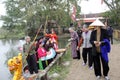 Asian group singing folk songs in folk festival