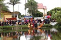 Asian group singing folk songs in folk festival