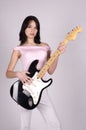 Asian Guitar Girl Royalty Free Stock Photo
