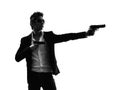 Asian gunman killer portrait shooting silhouette