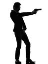 Asian gunman killer silhouette Royalty Free Stock Photo