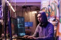 Asian hacker cracking password