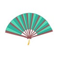 asian hand fan cartoon vector illustration Royalty Free Stock Photo