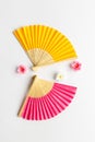 Asian hand fan made of bamboo and paper Royalty Free Stock Photo