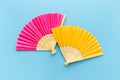 Asian hand fan made of bamboo and paper Royalty Free Stock Photo
