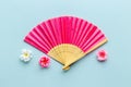 Asian hand fan made of bamboo and paper Royalty Free Stock Photo