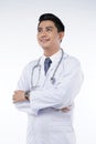 Asian Handsome Doctor Isolated on White Background Royalty Free Stock Photo