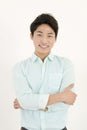 Asian handsome male student with his arms crossed Royalty Free Stock Photo