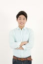 Asian handsome male student with his arms crossed Royalty Free Stock Photo