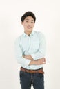 Asian handsome male student with his arms crossed Royalty Free Stock Photo