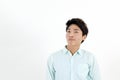 Asian handsome man thinking Royalty Free Stock Photo