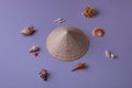 Asian hat and seashells