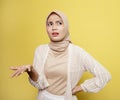 asian hijab women confuse expression