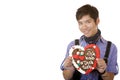 Asian holds Oktoberfest gingerbread heart