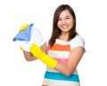 Asian Housewife wash the dish Royalty Free Stock Photo