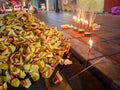 Asian Hungry Ghost day, paper money burning at bone fire, Buddhist and Taoist festival