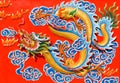 Asian image dragon in a temple