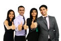 Asian Indian businessmen and businesswoman in a group.