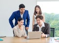 Asian Indian multinational professional successful male businessmen and female businesswomen in formal business wear working Royalty Free Stock Photo