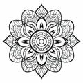 Asian-inspired Mandala Flower Coloring Page Pattern