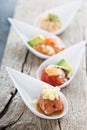 Asian inspired raw fish appetizer
