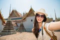 Asian japanese woman taking self portrait Royalty Free Stock Photo