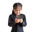 Asian kids model with business uniform in portrait model