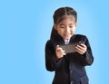 Asian kids model with business uniform in portrait model