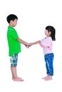 Asian kindly brother hugging his sister smiling happy together, Royalty Free Stock Photo