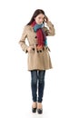 Asian lady with coat in winter