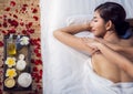 Asian lady relax with masage and spa in resort Royalty Free Stock Photo